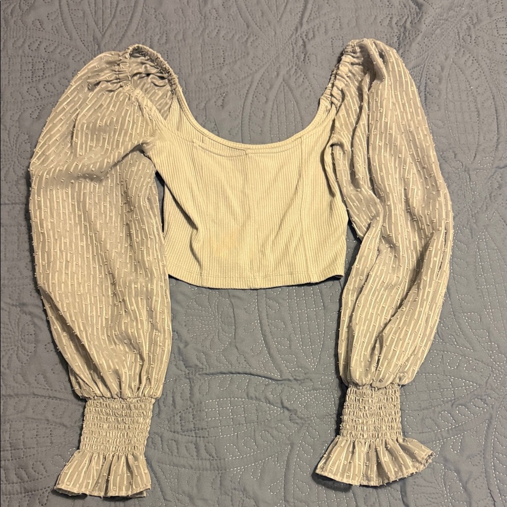 Urban Outfitters Cream Puff Sleeve Blouse